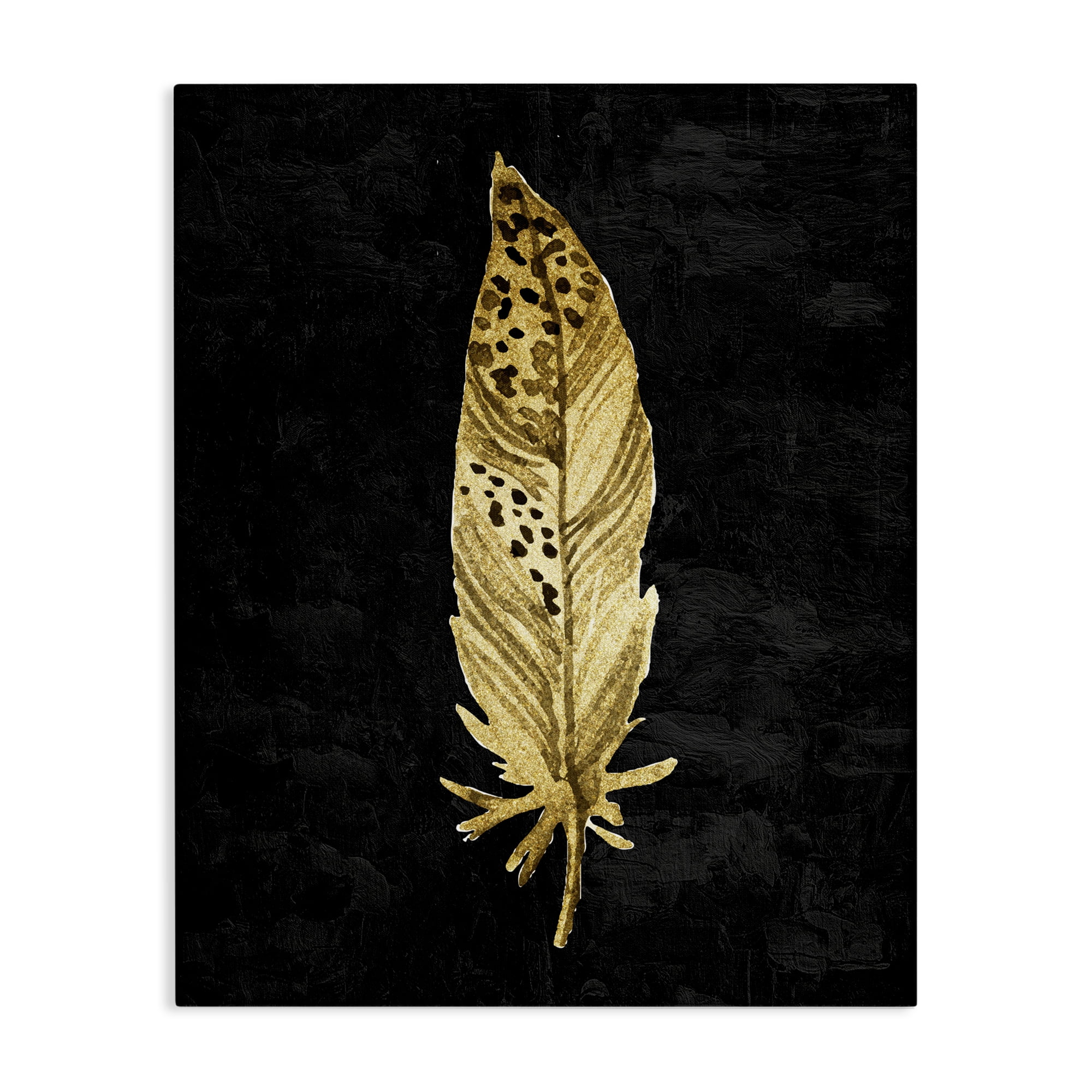 Speckled Feather on Black Canvas Wall Art, design by Kim Allen