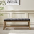thumbnail image 1 of Vknow Furniture Upholstered Open Shelves Bench, Black, 300 lb Limit, 1 of 6