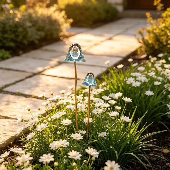 Speckled Mushroom Stakes, Metal Garden Picks, Cap Ornament Set, Creates Layered Visual Effect and Inserts Easily into Soil for Flower Pot, Garden Bed, and Planter Decoration.