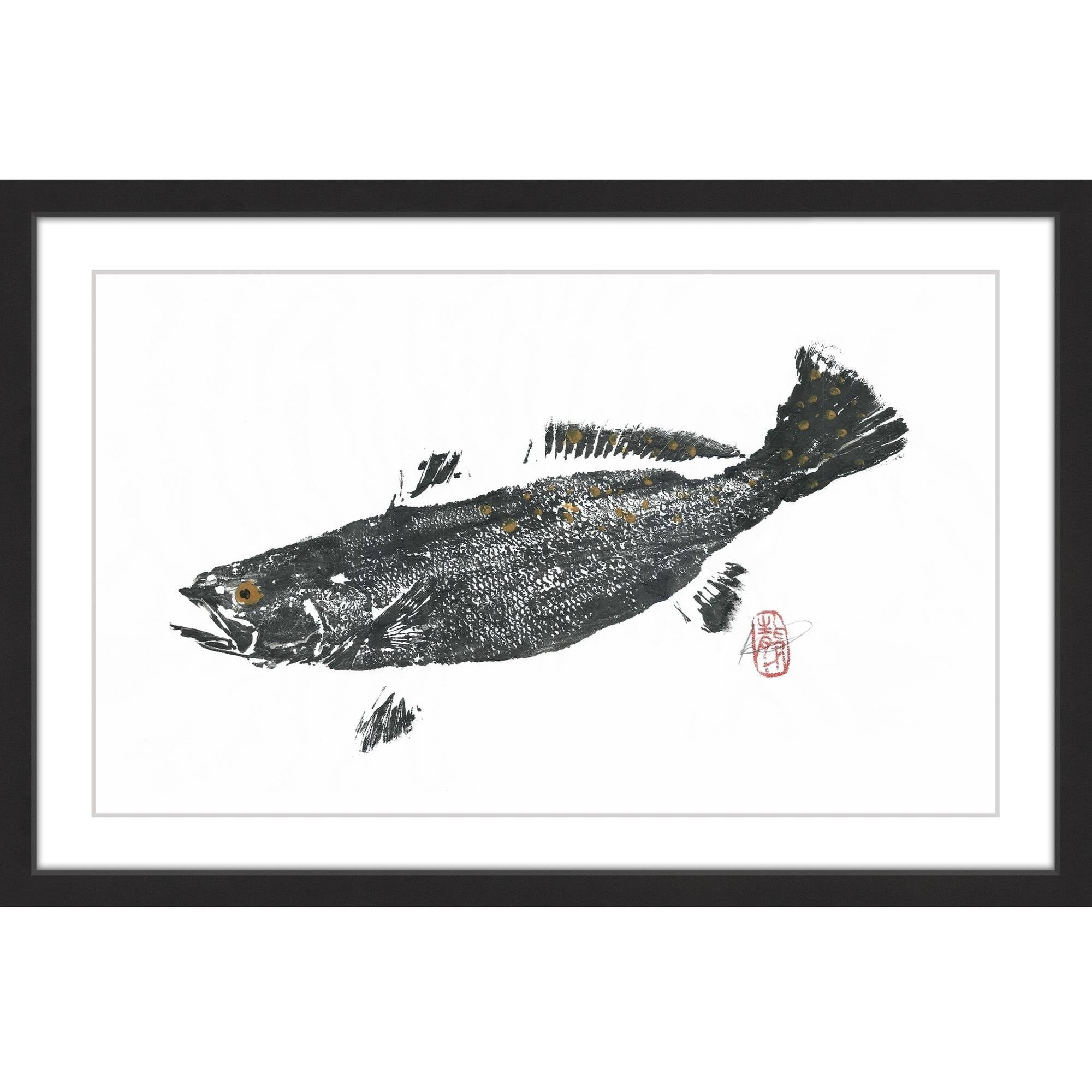 Speckled Trout Multicolor Framed Canvas Print, 45" x 30"