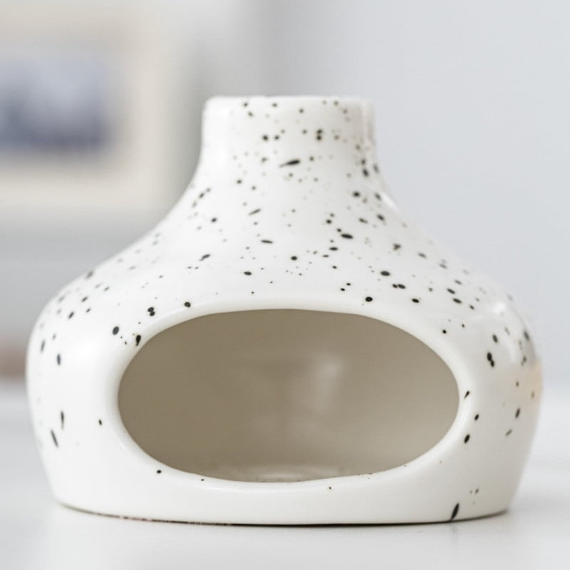 Speckled White Glaze Palo Santo Holder - Ceramic Incense Burner with Ash Catcher, Wabi-Sabi Style Palo Santo Holder Stick Holder for Smudging, Meditation, Yoga & Scandinavian Home Decor
