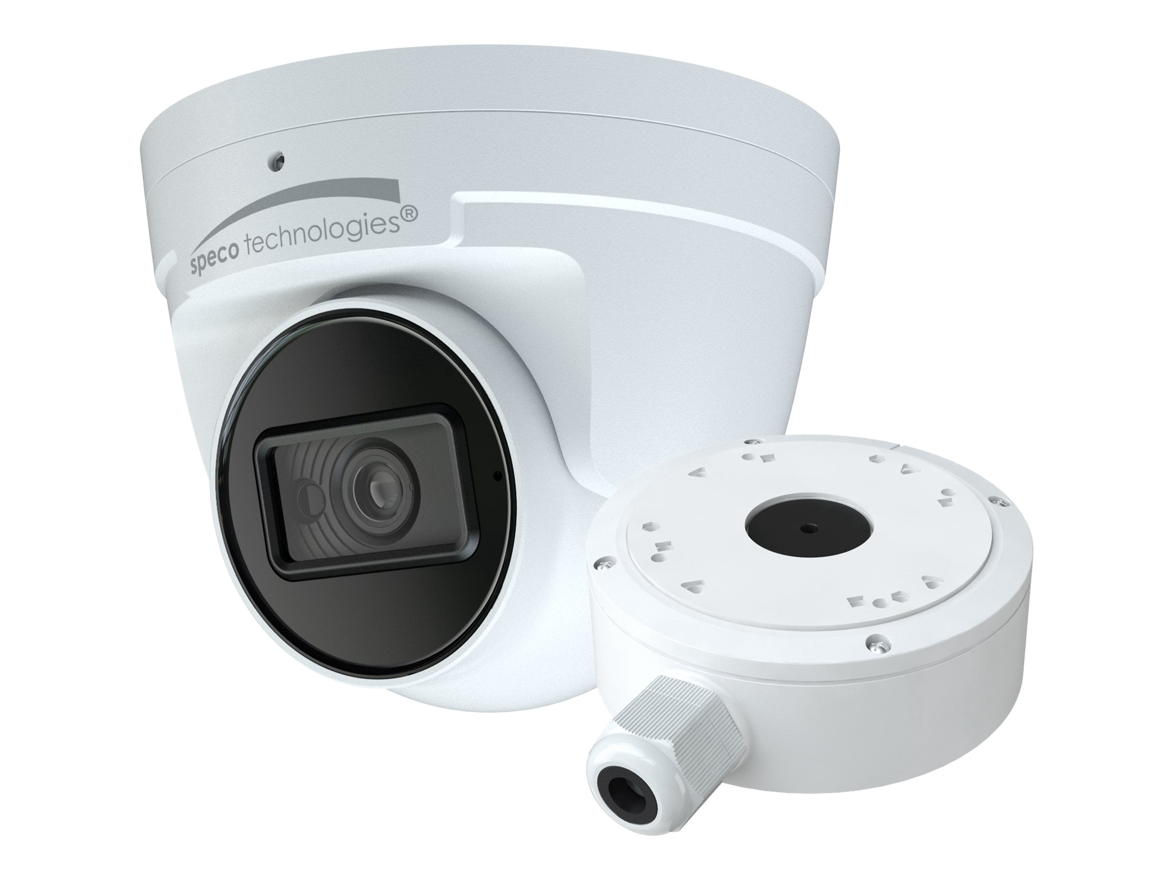 Speco O4VT2 - Network surveillance camera - turret - outdoor - weather resistant - color (Day&Night) - 4 MP - 2560 x 1440 - fixed focal - audio - LAN - H.265, H.264 - DC 12 V / PoE