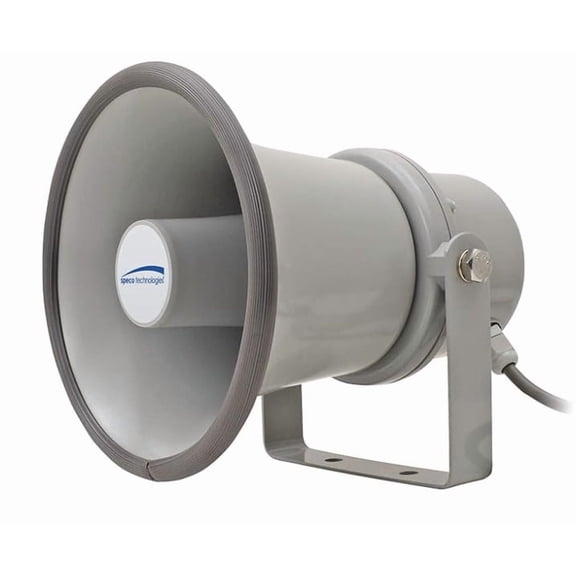 Speco Technologies PA Weatherproof Speaker Aluminum Horn 10W 8 Ohm Outdoor Indoor Contractor Series Gray