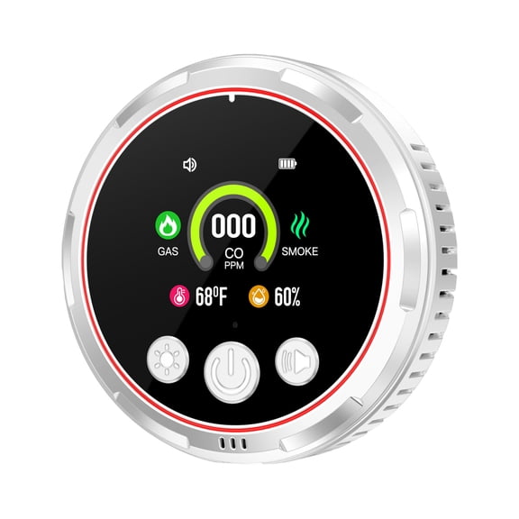 Specollect 1 Pcs 5-in-1 Portable Air Quality Monitor with Temperature Humidity Sensor, Plug-and-Play High-Definition Display, Accurate Alerts for Kitchen Garage RV Apartment