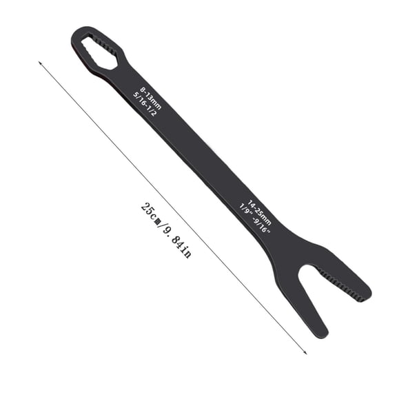 Specollect 1 Pcs 8-25mm Adjustable Wrench for Home Repair, Automotive Maintenance, and Industrial Use, Non-Slip Grip, Wide Jaw Opening Fork+Circle