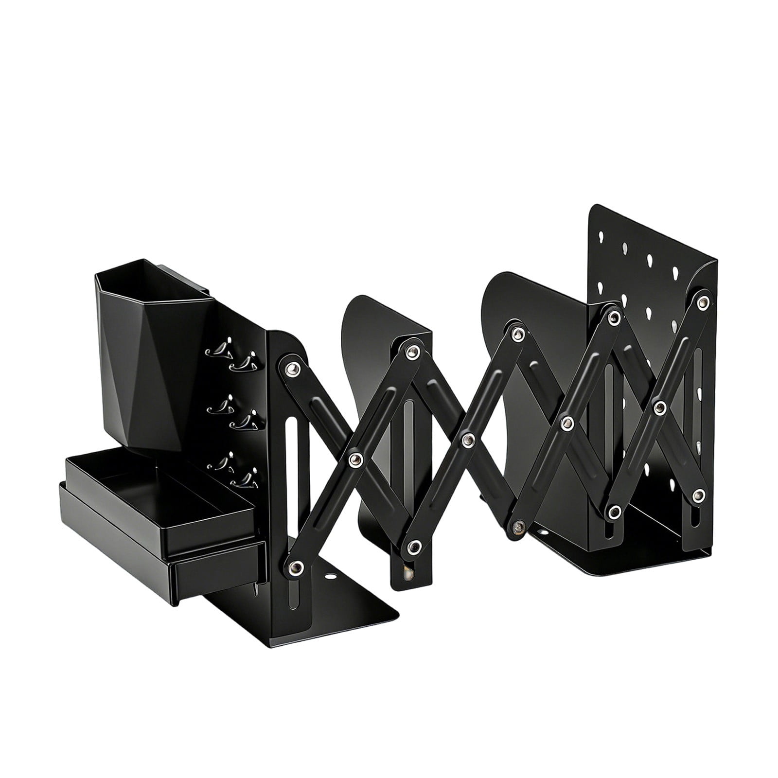 Specollect 1 Pcs Adjustable Desktop Organizer Stand with Storage Box Pen Holder Hooks for Office Supplies Home Study Desk Accessories Multifunctional Rack