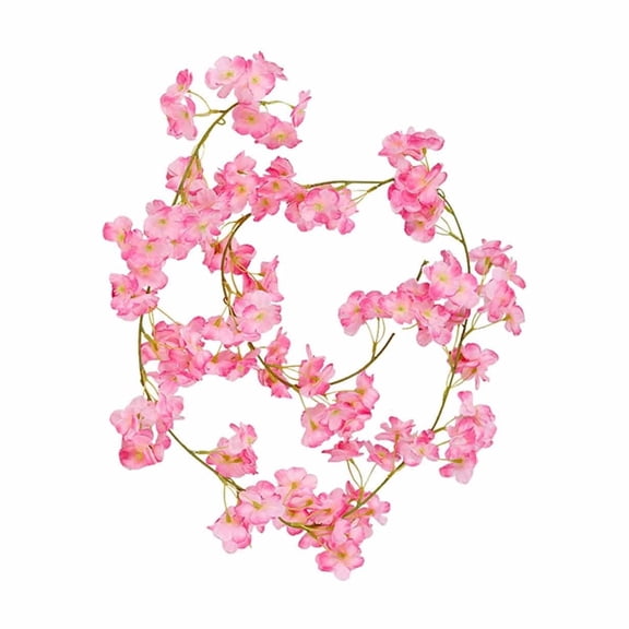 Specollect 1 Pcs Artificial Christmas Garland with White and Pink Flowers for Home Decor, Holiday Party Wedding Decoration 70.86in