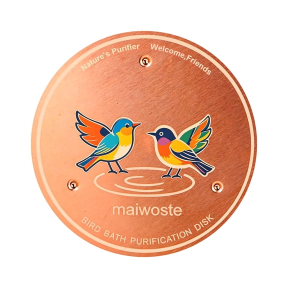 Specollect 1 Pcs Copper Bird Bath Cleaner Disk Reduces Algae Buildup for Outdoor Birdbaths Exquisite Pattern Natural Purification Bowl Accessory