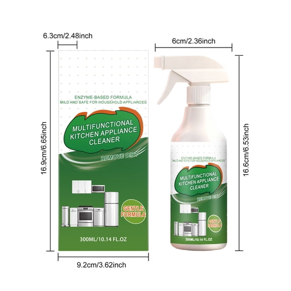 Specollect 1 Pcs Enzyme Kitchen Grease Remover Spray Powerful Stain & Oil Cleaner for Range Hood, Oven, Stove, Sink Natural Gentle Formula with Adjustable Nozzle