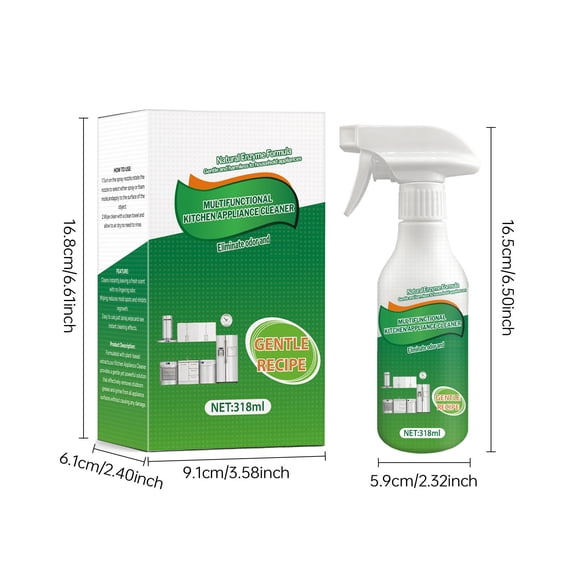 Specollect 1 Pcs Natural Enzyme Kitchen Cleaner Spray Powerful Stain and Grease Remover for Range Hood Oven Stove and Sink Gentle No Rinse Needed Foam Sprayer