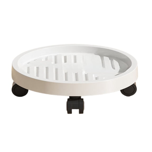 Specollect 1 Pcs Plastic Plant Saucer with Wheels, Waterproof Drip Tray for Potted Plants, Heavy Duty Movable Base, Indoor Outdoor Flower Pot Tray