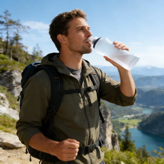 Specollect 1 Pcs Portable Foldable Soft Flask Water Bottle for Hiking Cycling Running Spill Proof Cap Reusable Hydration Outdoor Sports 500ml