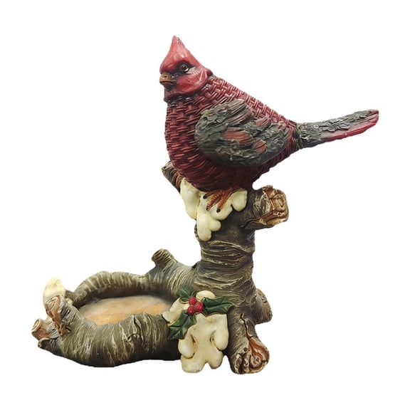 Specollect 1 Pcs Red Cardinal Bird Statue Outdoor Garden Decor Ornament, Realistic Branch Perching Yard Art for Patio Lawn Courtyard Landscape Decoration