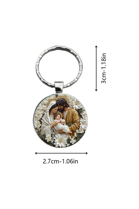 1 Pcs Religious Inspirational Keychain Gift for Christmas, Blessed Metal Key Ring for Car Keys, Baptism Confirmation Accessory