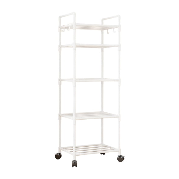 Specollect 1 Pcs Rolling Storage Cart, Multi-Tier Organizer Rack for Kitchen Bathroom Pantry, Freestanding Shelving Unit, Mobile Utility Cart for Home Office Laundry Room M