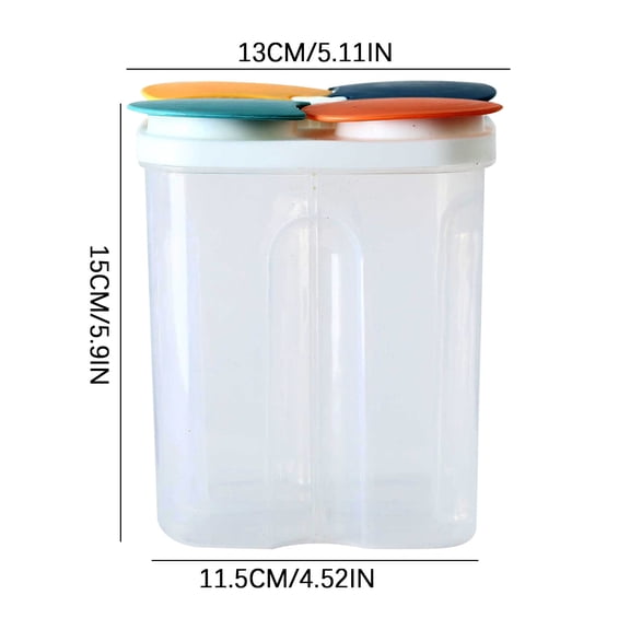 Specollect 1 Pcs Sealed Plastic Compartmental Storage Container for Kitchen Food Storage and Organization, Airtight Lid, Meal Prep Container, Household Kitchen Organizer S