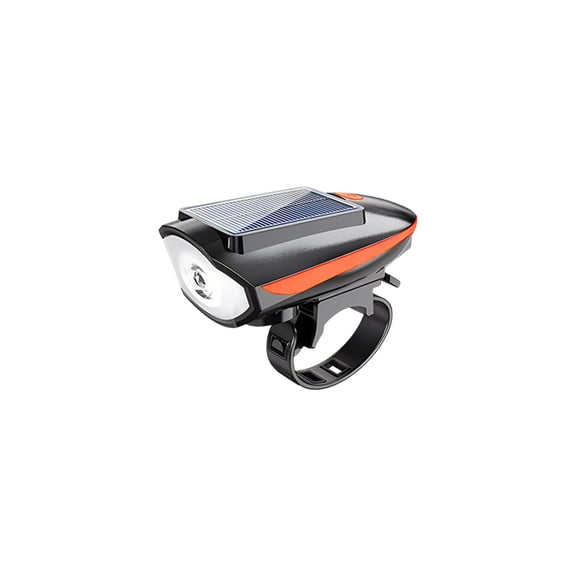 Specollect 1 Pcs Solar Powered Bicycle Light with Buzzer, USB Rechargeable Bike Headlight for Night Riding, High Lumens LED Safety Light for Cycling