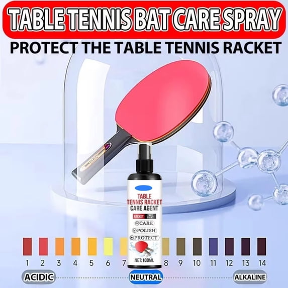 Specollect 1 Pcs Table Tennis Racket Cleaner Spray Restores Rubber Tackiness and Shine with Protective Formula and Free Sponge for Paddle Maintenance and Performance Enhancement