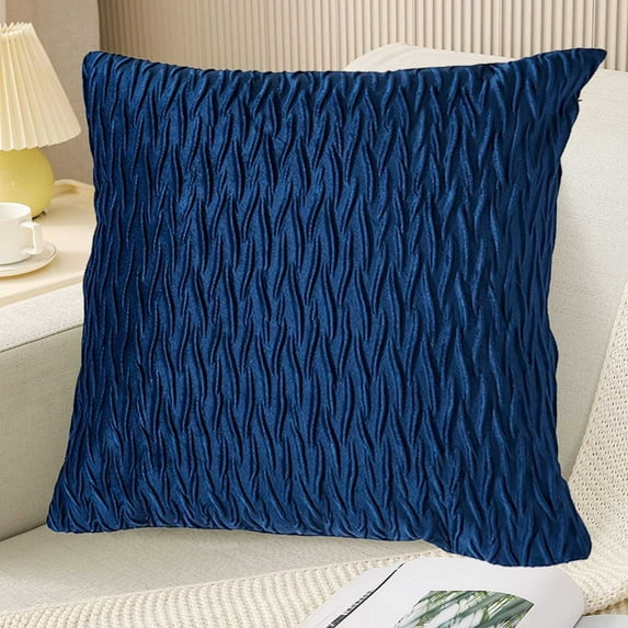 Specollect 1 Pcs Velvet Pillow Cover, Soft Quilted Cushion with Hidden Zipper for Sofa, Bed, Office, Lumbar and Waist Support, Home Decor 17.7 x 17.7 Inch