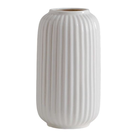 Specollect 1 Pcs White Ceramic Vase Modern Minimalist Home Decor for Living Room Centerpiece Table Arrangement Dried Pampas Grass