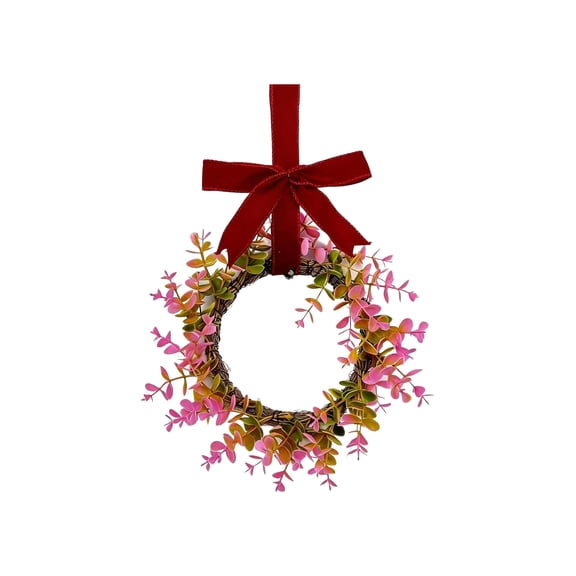 Specollect 1 Pcs Winter Wreath for Front Door with Frosted Greenery and Berries, Artificial Snow Covered Holiday Decor for Indoor Outdoor Wall Fireplace Mantel 30cm