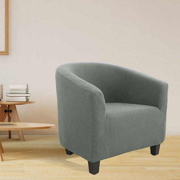 Specollect 1Pcs Chair Slipcover Stretch Barrel Chair Covers Jacquard Tub Chair Slipcovers Soft Spandex Armchair Sofa Cover Removable Couch Furniture Protector Arm Chair Cover for Living Room