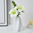thumbnail image 1 of Specollect 1Pcs Plastic Tall Ceramic Flower Vase,Home Decor White Vase for Pampas Grass,Modern Textured Vases for Living Room Decorations,Table Centerpieces,Shelf,Farmhouse Small Ceramic Vases, 1 of 5