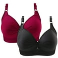 Specollect 2 Pack Women's Bra 2024 Soild Color Comfort Wire Free