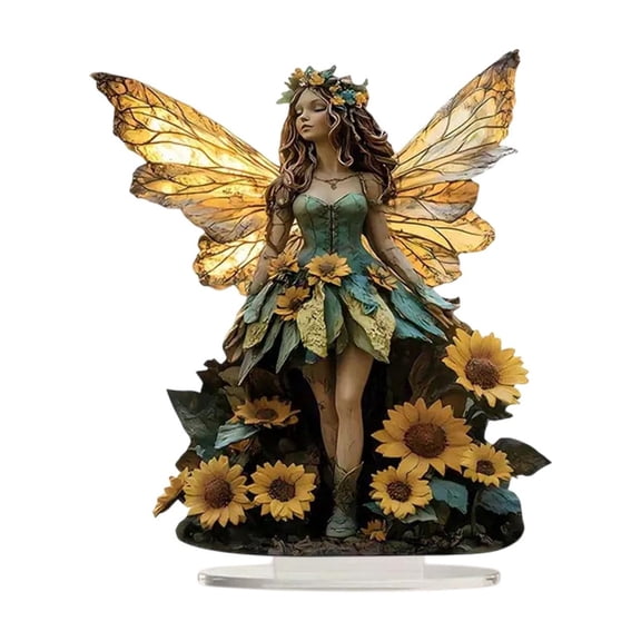 Specollect 2 Pcs Acrylic Tabletop Decor Modern Art Visual Angel Fairy Display Ornament for Living Room Bedroom Windowsill Gift