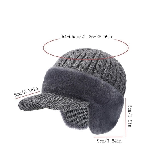 Specollect 2 Pcs Cold-Proof Ear-Protecting Knitted Hat, 3-in-1 Baseball Cap Style, Moisture-Wicking Breathable for Golf Fishing Jogging Winter Outdoor Activities