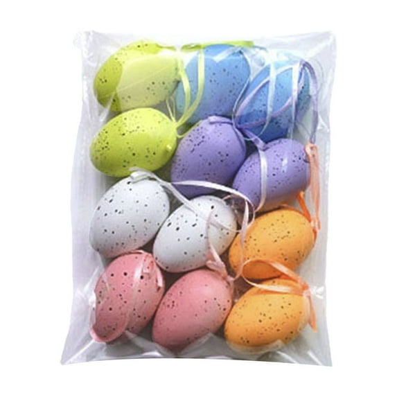 Specollect 2 Pcs Colorful Reusable Easter Eggs Decorations Set with Hanging Loop for Indoor Outdoor Table Tree Wreath Holiday Party Spring Festival Decorations