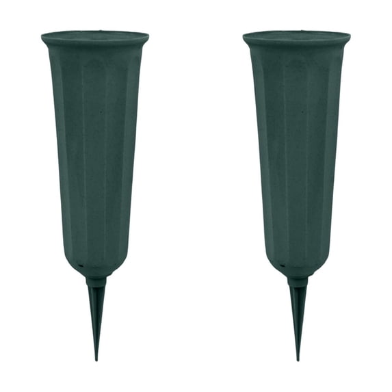Specollect 2 Pcs Memorial Flower Vases Outdoor Ground Vases with Stakes for Cemetery Decorations and Wedding Floral Arrangements