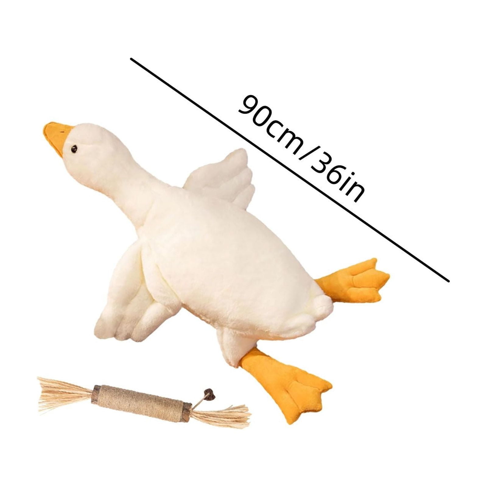 Specollect 2 Pcs Realistic White Dog Toy with Squeaky Quack Sound, Soft Chew Interactive Plush for Indoor Play, Calming Puppy Senior Pet Toys 90cm