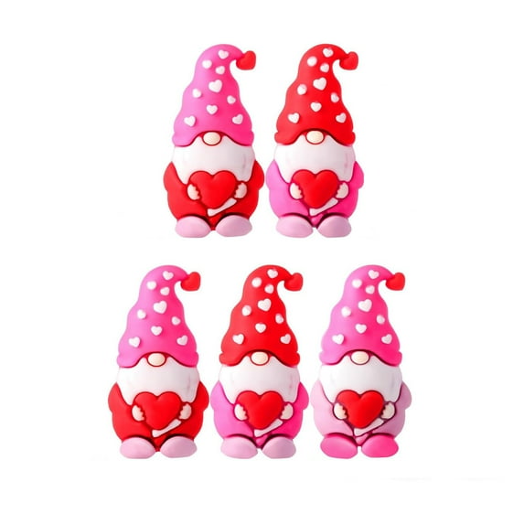 Specollect 25 Pcs Mini Gnome Figures, Rubber Gnome Statues for Valentine's Day Gifts, Party Decor, Desk & Terrarium Ornament, Durable & Colorful Figurines 3.5 x 2.2 cm