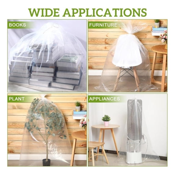 Specollect 25 Reusable Transparent Large Plastic Bags, Moistureproof Dustproof Large Storage Bags, Giant Extra Luggage Storage Bags for Luggage, Luggage Protection Bags Suitcase,Furniture, Chair