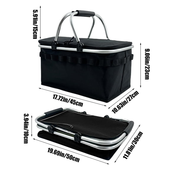Specollect 2Pcs Multifunctional Folding Soft Cooler Bag, Collapsible Cooler Insulated Leak Proof, Large Lunch Box for Men Women, Soft-Sided Cooler for Picnic, Grocery, Beach, Camping,Travel, Outdoor