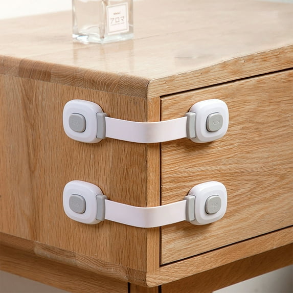 Specollect 2pcs Multifunctional French Door Fridge Lock Multifunctional Baby Cabinet Lock for Refrigerators Cabinets RV Cable Tie Best Gifts for Child Safety Products