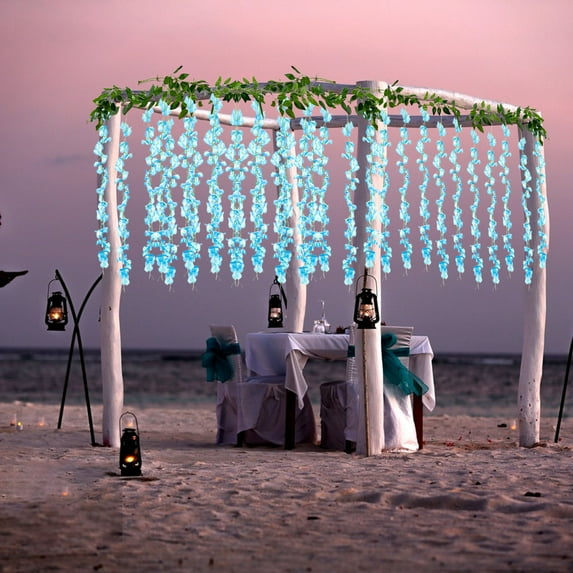 Specollect 3 Pcs 6.56Ft Artificial Wisteria Hanging Flowers Fake Wisteria Flower Garland Silk Vines Rattan Decor for Home Wedding Arch Wall Garden Greenery Bedroom Outdoor Office Party Decoration