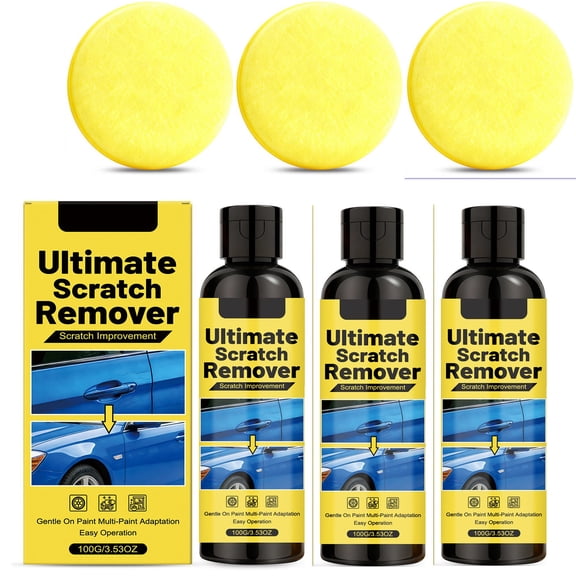 Specollect 3 Pcs Car Scratch Repair Kit with Cleaning Solution and Sponge Applicator for Light Scratches - Car Paint Care Polish for Clear Coat 100ML