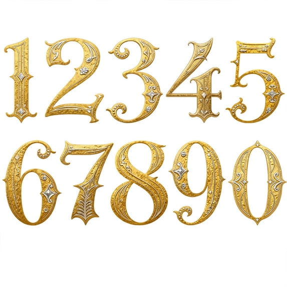 Specollect 3 Pcs Gold Number Stickers for Mailbox and Address Signs, Large Vinyl Decals for Indoor and Outdoor Use 5.5 Inch