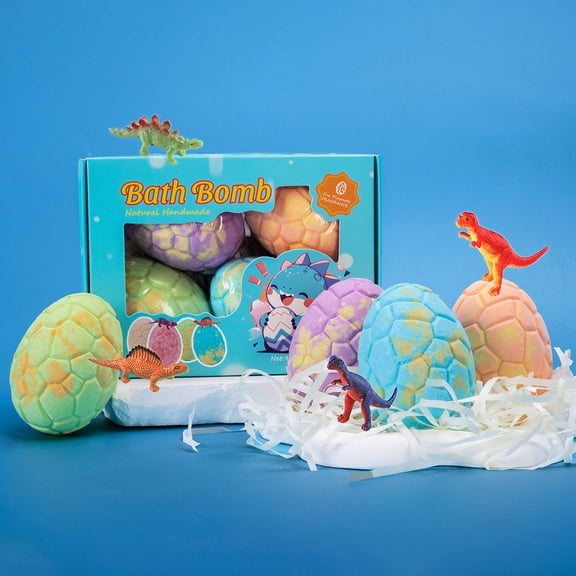 Specollect 4 Pcs Bath Bombs with Surprise Inside Toy Figures, Color Changing Fizzing Spa Set for Relaxing Bath Time, Gift Box with Assorted Scents and Colors
