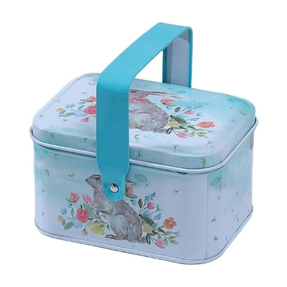 Specollect 4Pcs Candy Jar Cookie Jar Elegant Metal Tinplate Empty Tins Jars Cookie Box Candy Storage Containers Gift Box Decor with Lids and Handle for Decoration Holiday Party Supplies Christmas