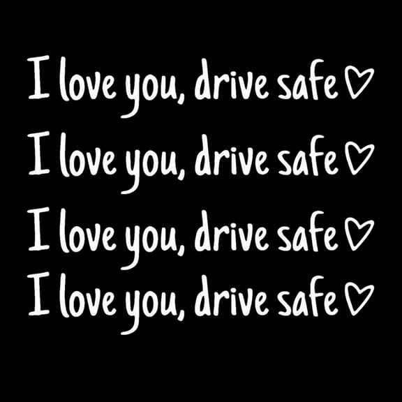 Specollect 4pcs Drive Safe I Love You Heart Mirror Sticker - Weatherproof Vinyl Decals, Easy Application & Removal, Strong Adhesive for Car Rearview Mirror, Universal Fit