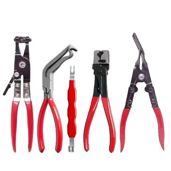 Specollect 5 Pcs Automotive Hose Clamp Pliers Repair Tool Set with Pry Bar and Nail Puller Kit for Car Maintenance and Pipe Repair, Professional Mechanic Tools