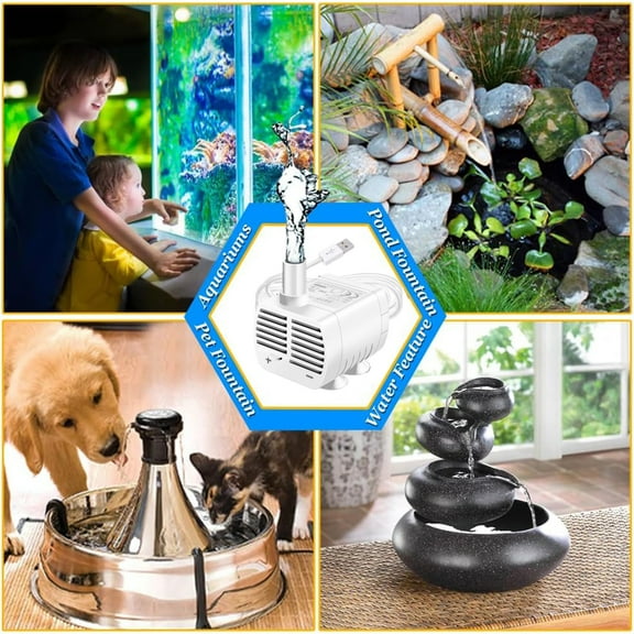 Specollect 5V Mini Submersible Water Pump, Small Fountain Pump for Pond, Aquariums, Fish Tank, Tabletop Fountain, Pet Fountain, Indoor or Outdoor Fountain