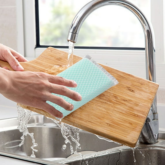 Specollect 5pcs Natural Wood Pulp Plant-Based Kitchen Sponges - , Natural, Eco-Friendly, Biodegradable Sisal Hemp Sponges for Dishes, Cleaning Sponge for Kitchen, Bathroom, Household