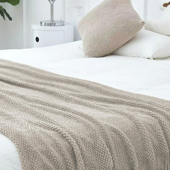 Specollect ALL-Season Knitted Throw Blankets for Couch and Bed, Soft Cozy Knit Blanket, Off Lightweight Decorative Blankets and Throws, Farmhouse Warm Woven Blanket for Men and Women Outdoor/Indoor