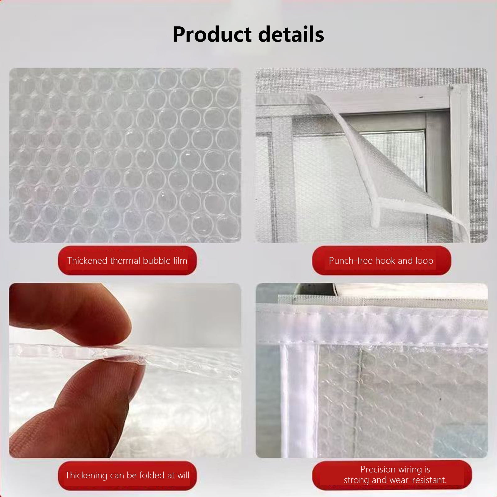 Specollect BUbble Double Sealing Window Insulation Kit Cuttable Transparent Film with Adhesive Straps Reusable Window Plastic for Patio Winterizing Thicken Warm Winter Waterproof Attic Insulati