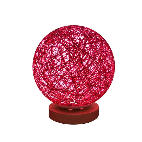 Aooww Bedside Table Lamp - Small Lamp for Bedroom with USB Charging Ports Dimmable,Nightstand Desk lamp Rattan Night Table Simple Design Gifts