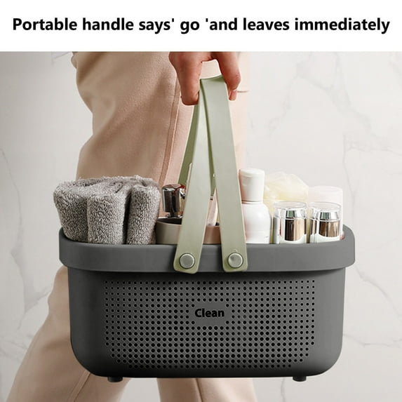 Specollect Clearance 1 Packs Portable Large Capacity Shower Caddy Basket Plastic Cleaning Caddy Organizer Storage Tote with Handle for Bathroom, College, Dorm Room Essentials